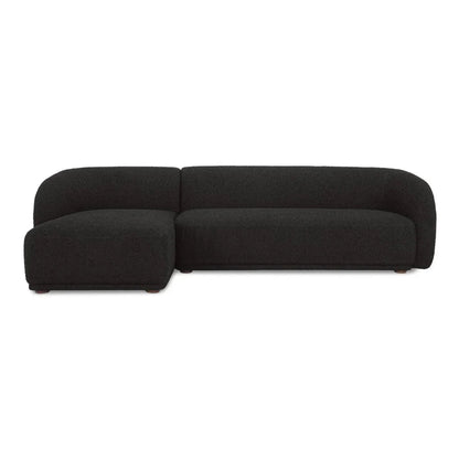 Faye Boucle Fabric Sectional Sofa-Modular Sofas-Moe's Home-Left Facing-Black Boucle-LOOMLAN