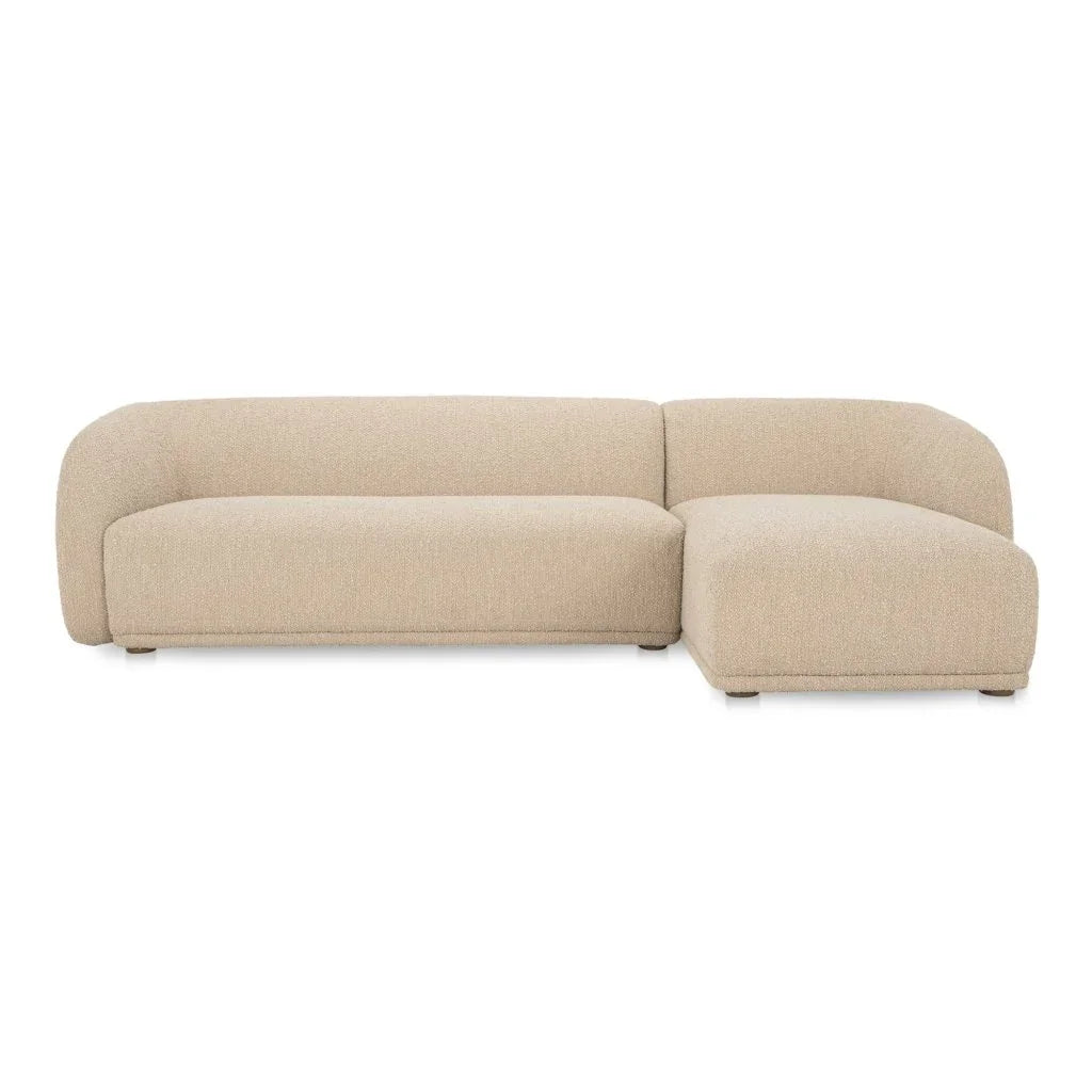 Faye Boucle Fabric Sectional Sofa-Modular Sofas-Moe's Home-Rigt Facing-Beige Boucle-LOOMLAN