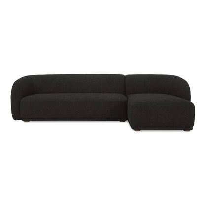 Faye Boucle Fabric Sectional Sofa-Modular Sofas-Moe's Home-Rigt Facing-Black Boucle-LOOMLAN