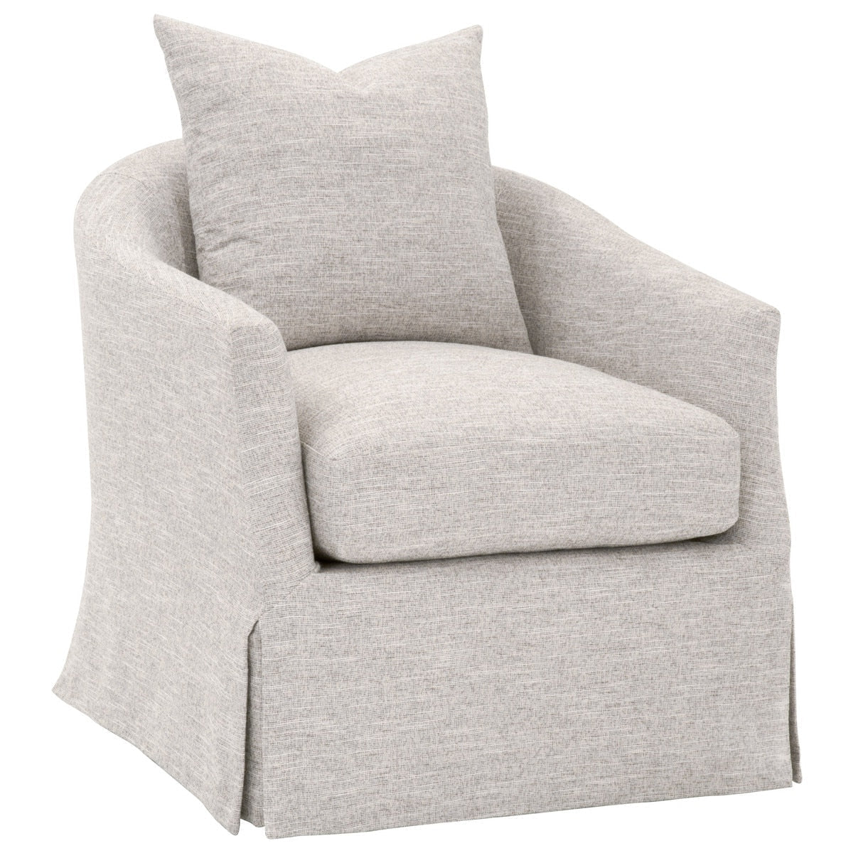 Faye Fabric Slipcover Swivel Club Chair