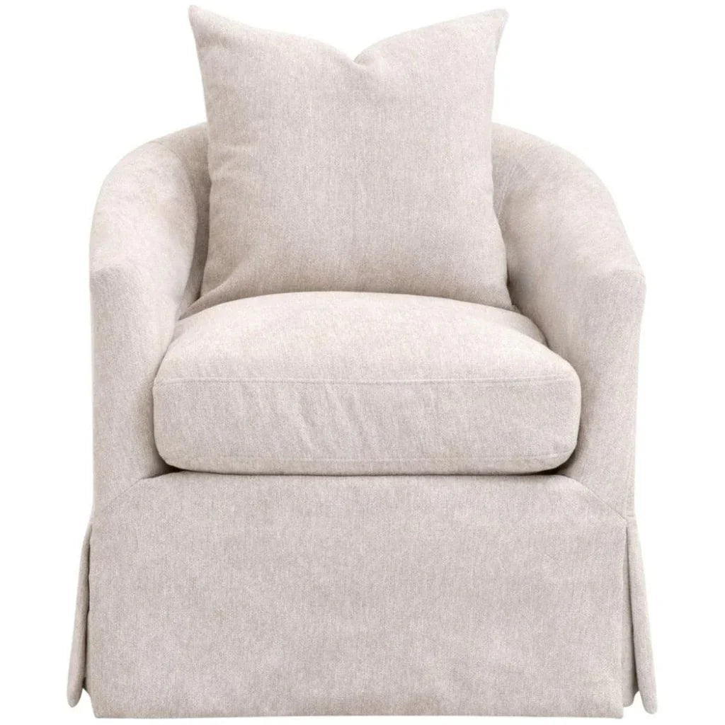Faye Performance Fabric Slipcover Swivel Club Chair - LOOMLAN - Essentials For Living - Club Chairs