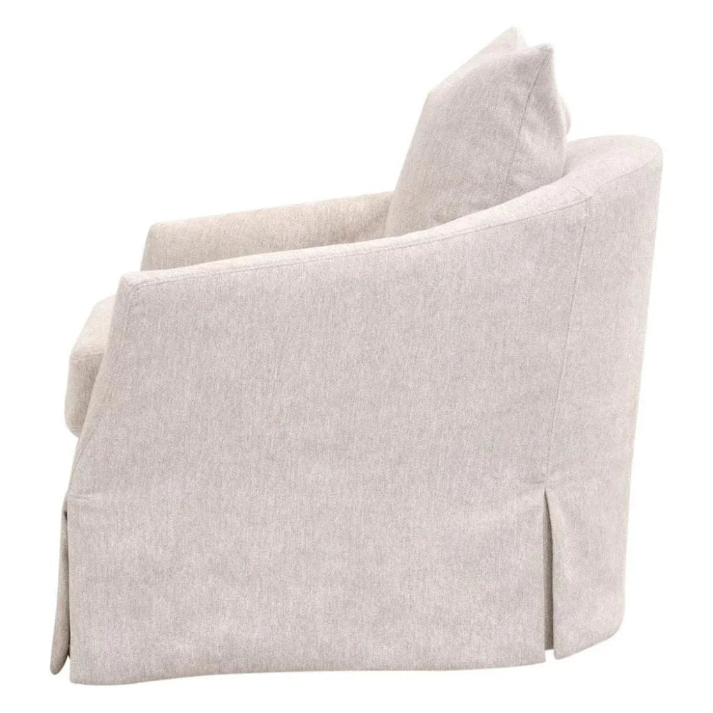 Faye Performance Fabric Slipcover Swivel Club Chair - LOOMLAN - Essentials For Living - Club Chairs