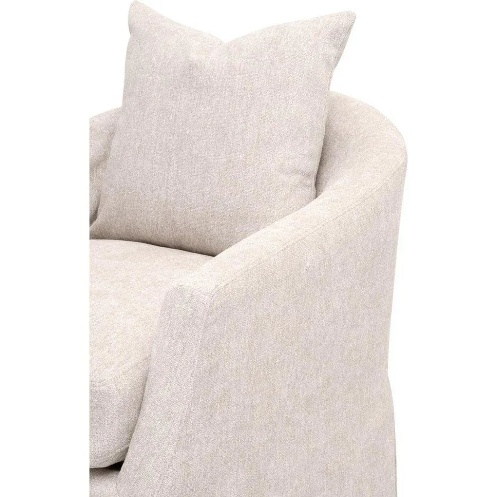 Faye Performance Fabric Slipcover Swivel Club Chair - LOOMLAN - Essentials For Living - Club Chairs