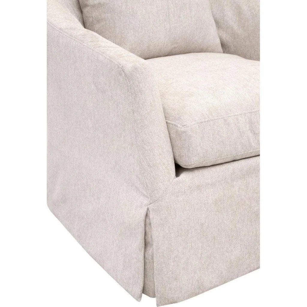 Faye Performance Fabric Slipcover Swivel Club Chair - LOOMLAN - Essentials For Living - Club Chairs