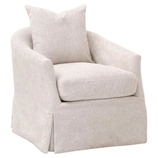 Faye Performance Fabric Slipcover Swivel Club Chair - LOOMLAN - Essentials For Living - Club Chairs