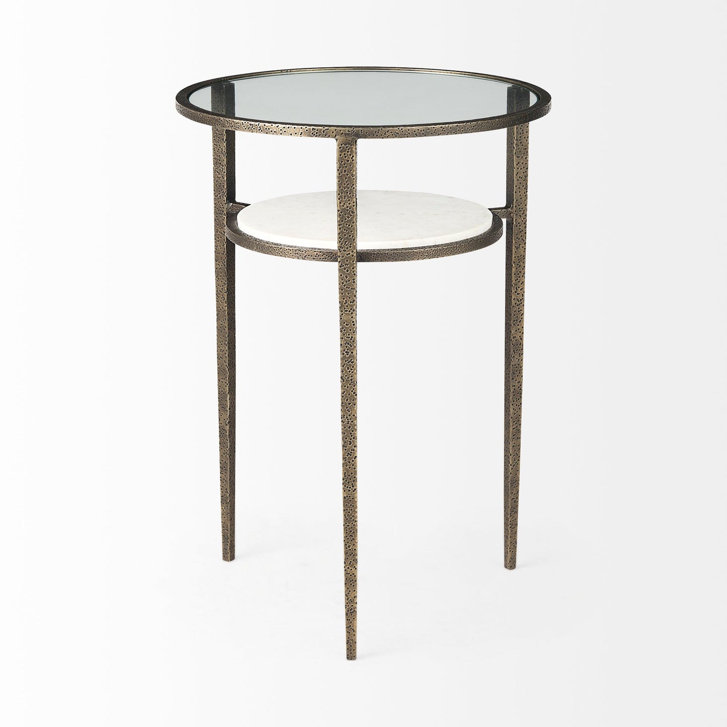 Felicity Clear Glass Top Round Side Table