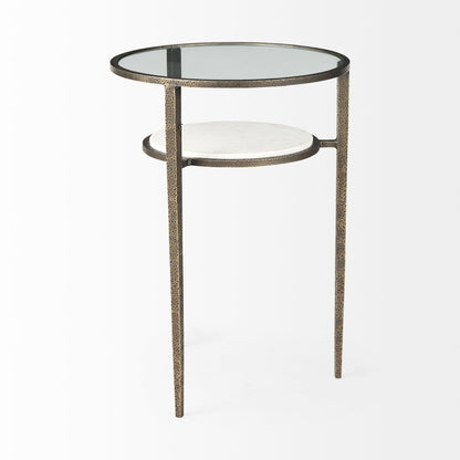 Felicity Clear Glass Top Round Side Table