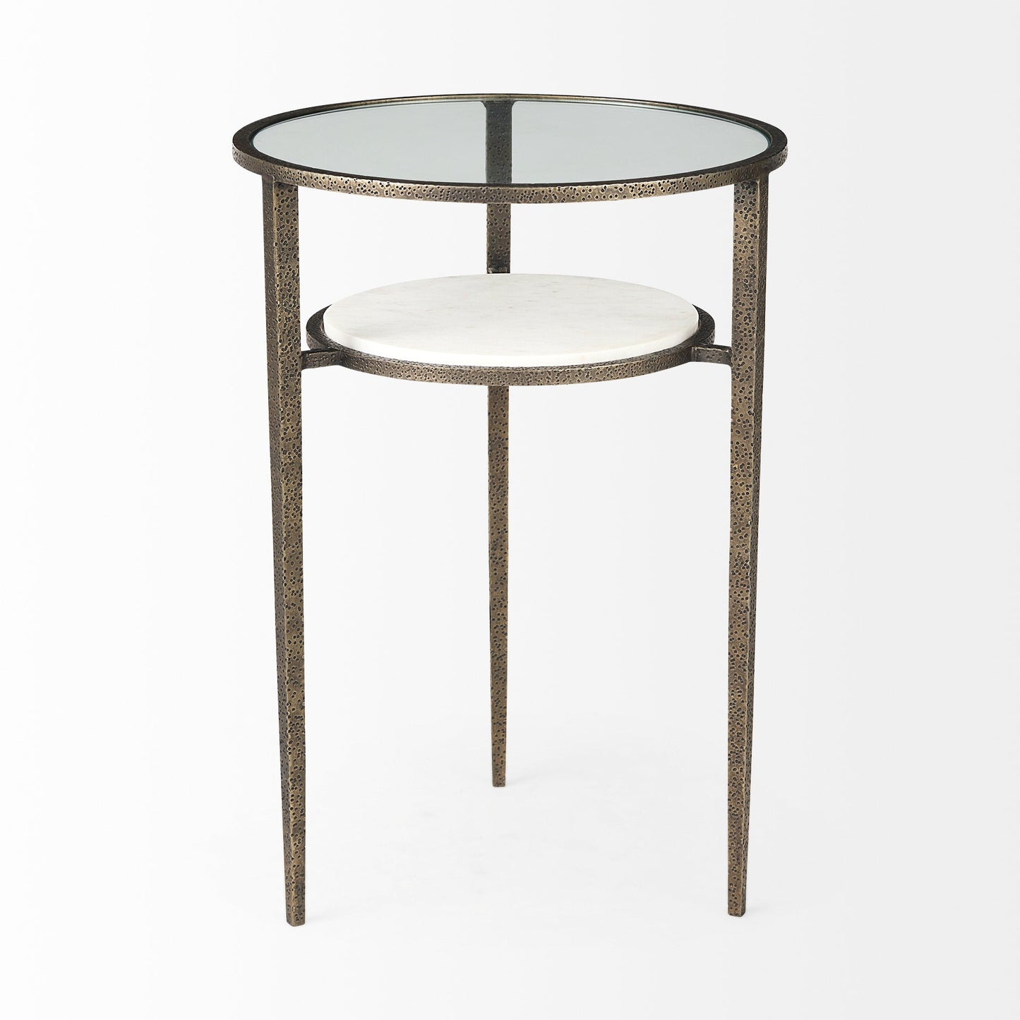 Felicity Clear Glass Top Round Side Table