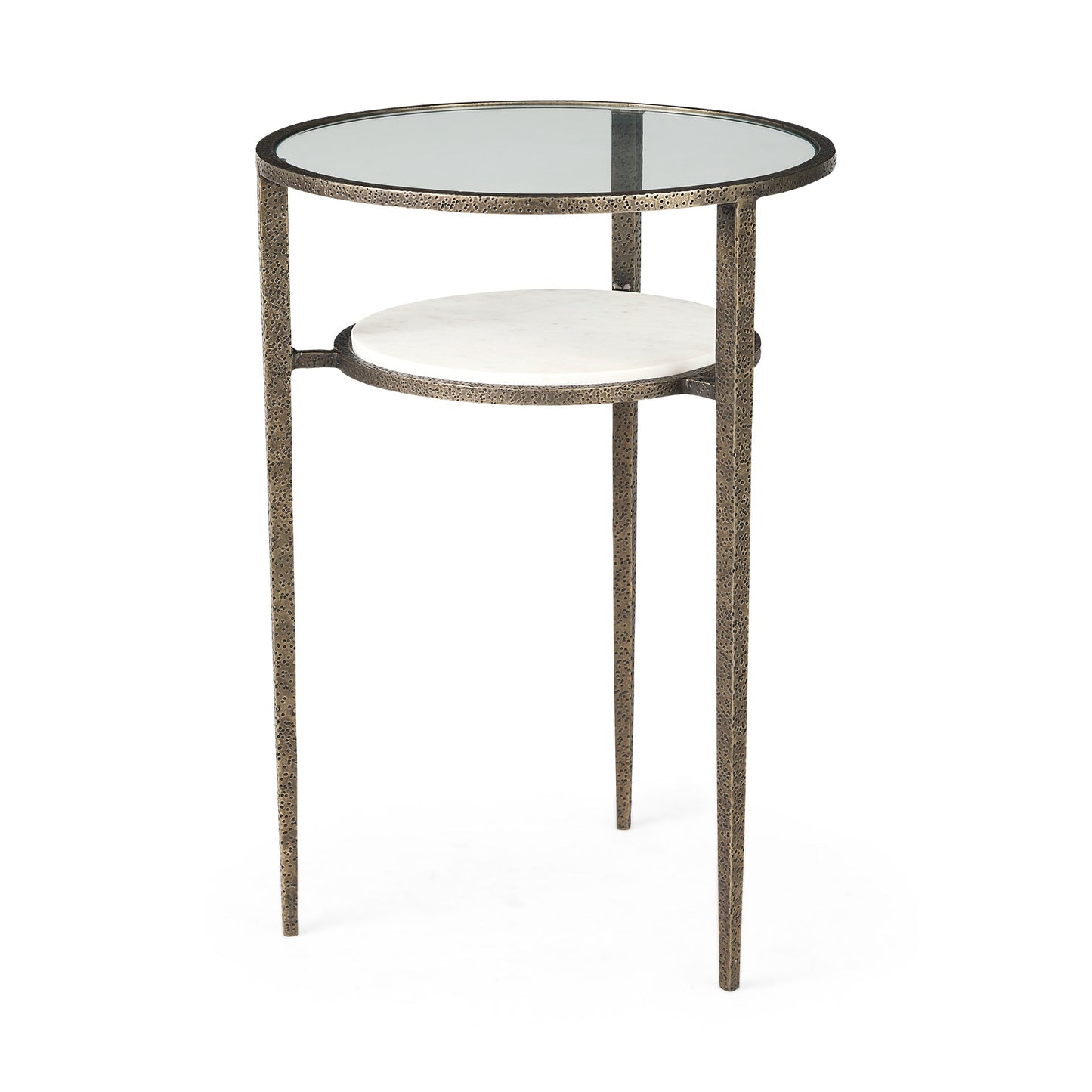 Felicity Clear Glass Top Round Side Table