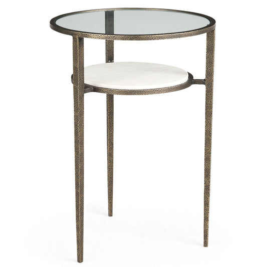 Felicity Clear Glass Top Round Side Table