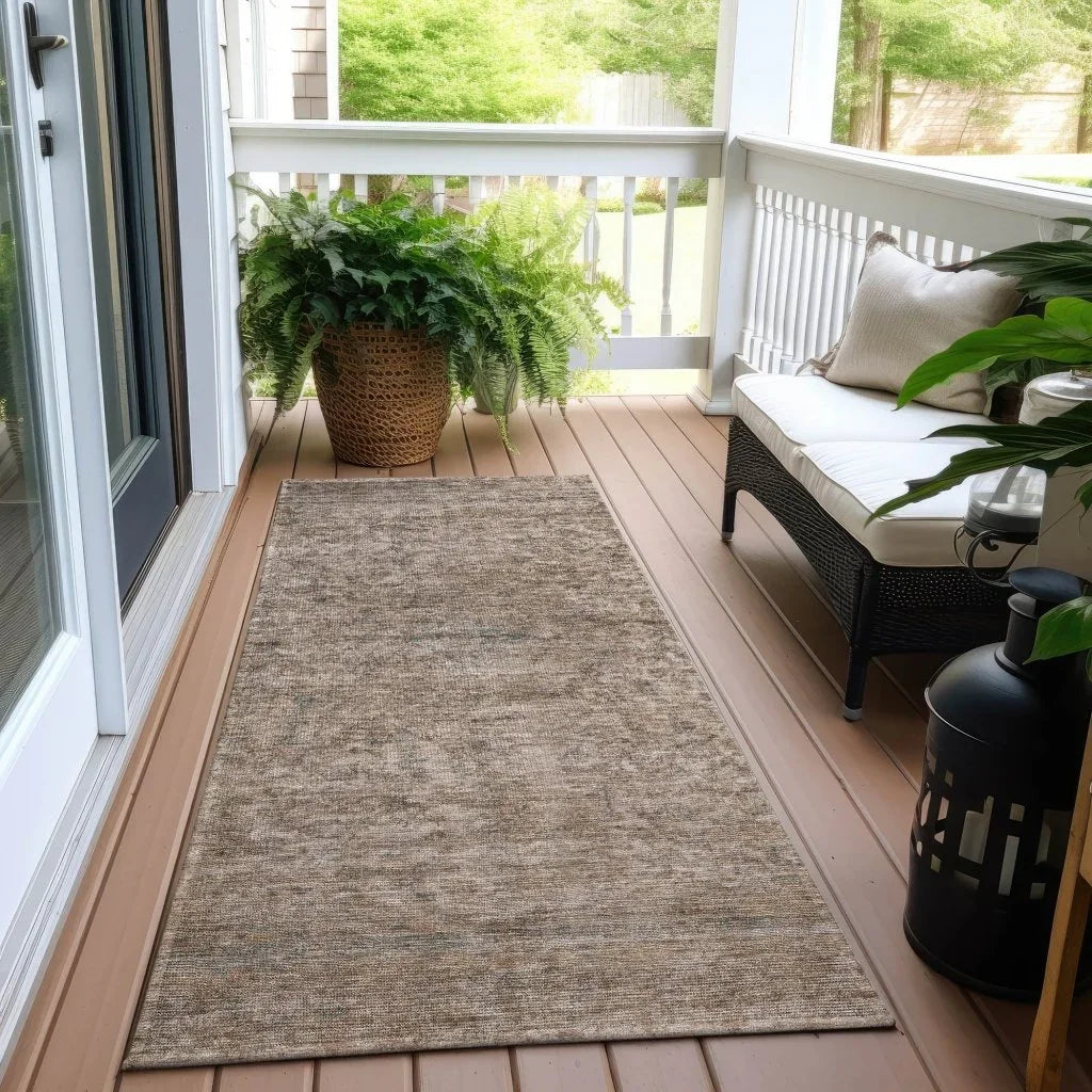 Felissae Brown Washable Indoor - Outdoor Rug - LOOMLAN - LOOMLAN Rugs - Outdoor Rugs