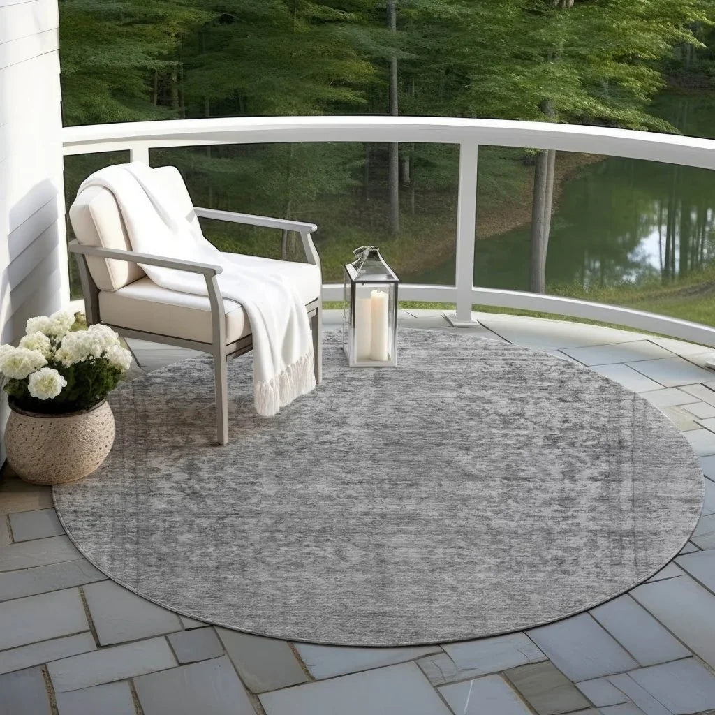 Felissae Gray Washable Indoor - Outdoor Rug - LOOMLAN - LOOMLAN Rugs - Outdoor Rugs