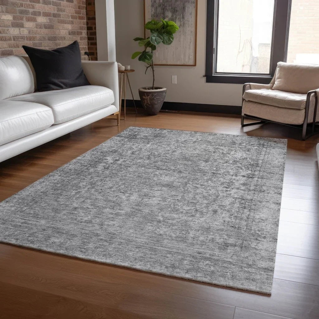 Felissae Gray Washable Indoor - Outdoor Rug - LOOMLAN - LOOMLAN Rugs - Outdoor Rugs
