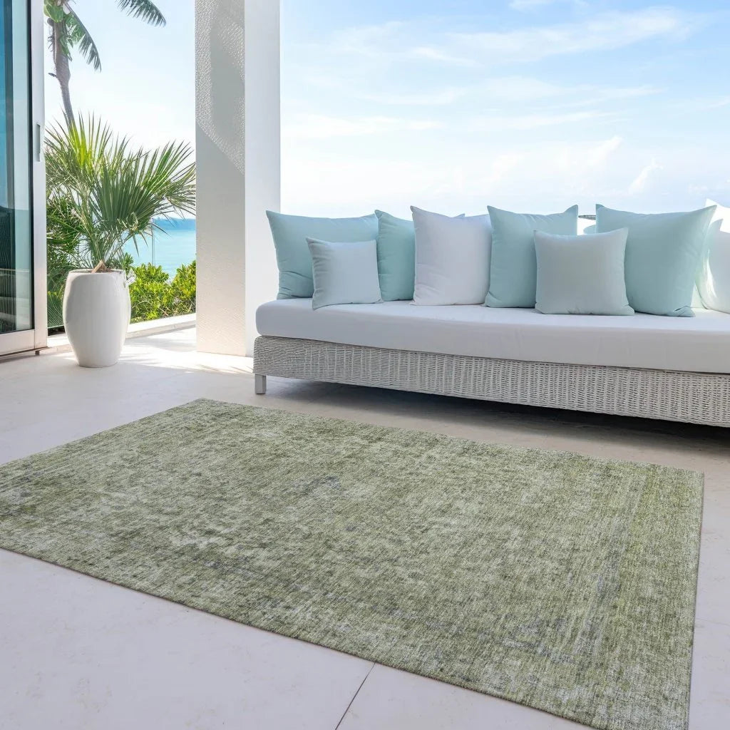 Felissae Green Washable Indoor - Outdoor Rug - LOOMLAN - LOOMLAN Rugs - Outdoor Rugs