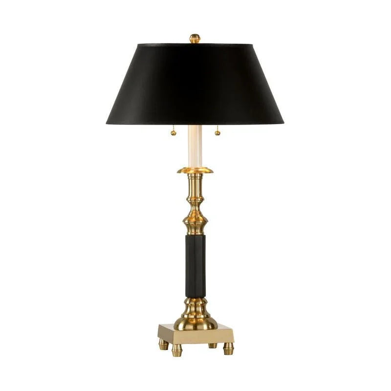 Felix Faceted Column Antique Brass Table Lamp - LOOMLAN - Wildwood - Table Lamps