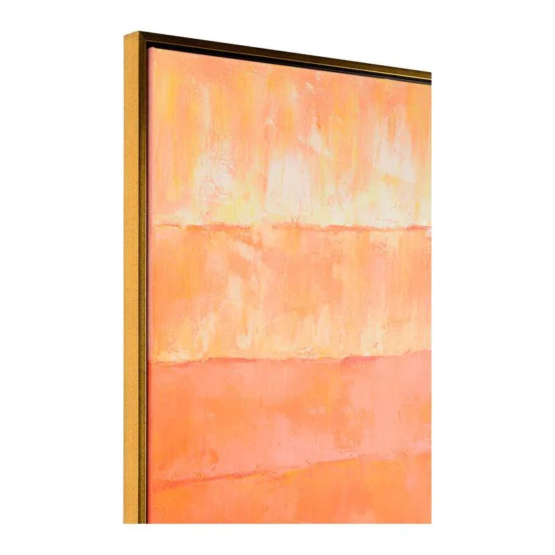 Fence Hand-Painted Orange Artwork-Framed Wall Art-Chelsea House-LOOMLAN