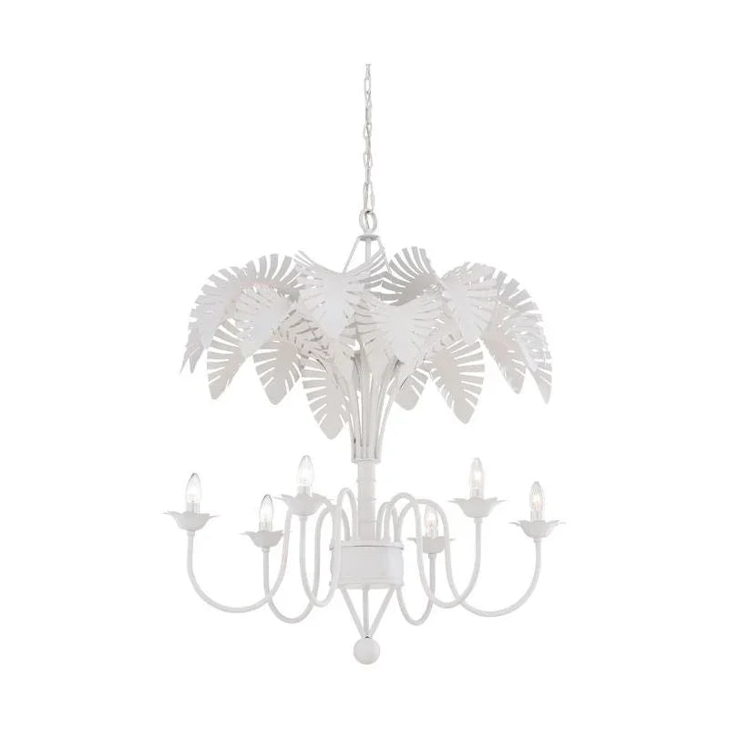Fern White Tropical Flair Chandelier - LOOMLAN - Chelsea House - Chandeliers