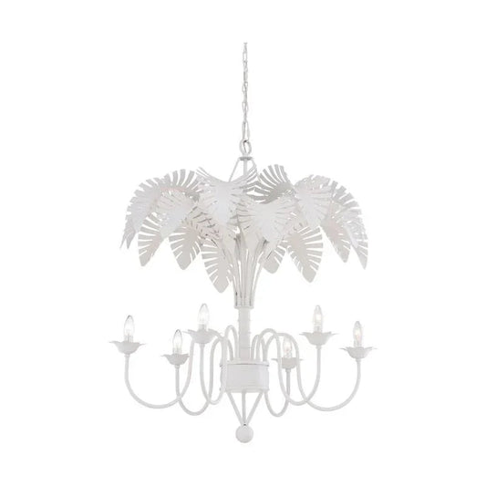 Fern White Tropical Flair Chandelier - LOOMLAN - Chelsea House - Chandeliers