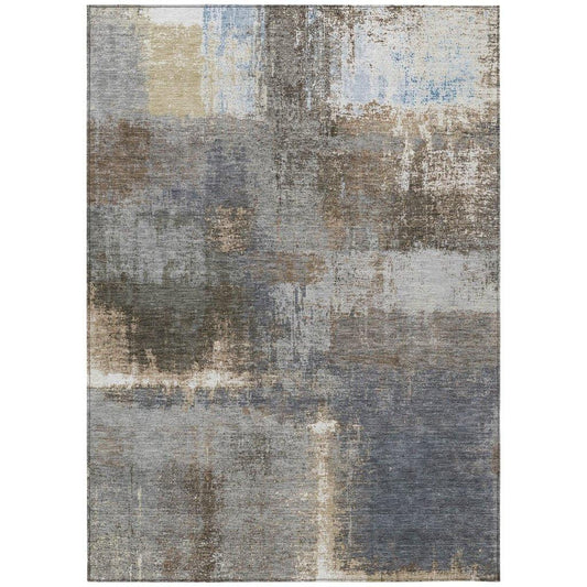 Fernal Brown Washable Indoor - Outdoor Rug - LOOMLAN - LOOMLAN Rugs - Outdoor Rugs