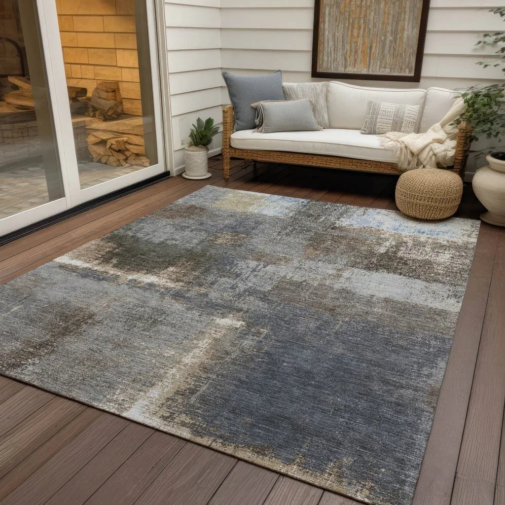 Fernal Brown Washable Indoor - Outdoor Rug - LOOMLAN - LOOMLAN Rugs - Outdoor Rugs