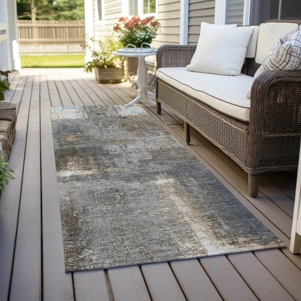 Fernal Brown Washable Indoor - Outdoor Rug - LOOMLAN - LOOMLAN Rugs - Outdoor Rugs