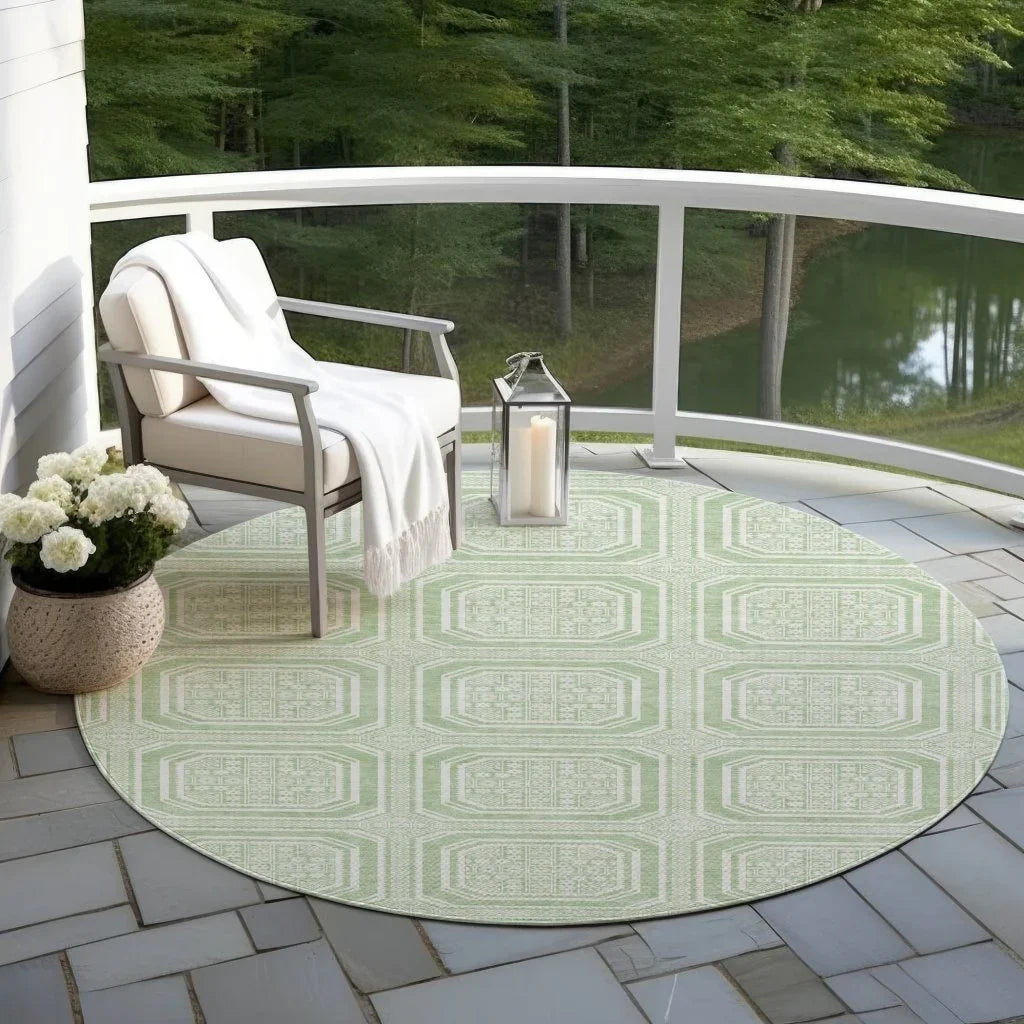 Fernalis Green Washable Indoor - Outdoor Rug - LOOMLAN - LOOMLAN Rugs - Outdoor Rugs