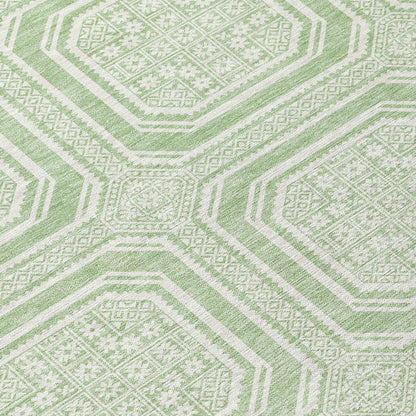 Fernalis Green Washable Indoor - Outdoor Rug - LOOMLAN - LOOMLAN Rugs - Outdoor Rugs