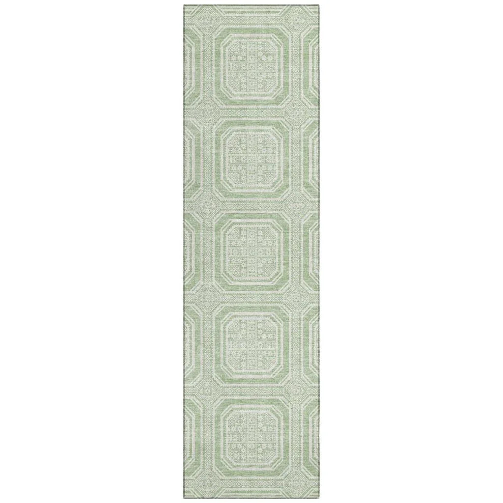 Fernalis Green Washable Indoor - Outdoor Rug - LOOMLAN - LOOMLAN Rugs - Outdoor Rugs