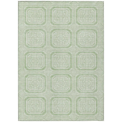 Fernalis Green Washable Indoor - Outdoor Rug - LOOMLAN - LOOMLAN Rugs - Outdoor Rugs