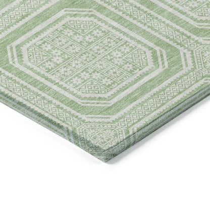 Fernalis Green Washable Indoor - Outdoor Rug - LOOMLAN - LOOMLAN Rugs - Outdoor Rugs