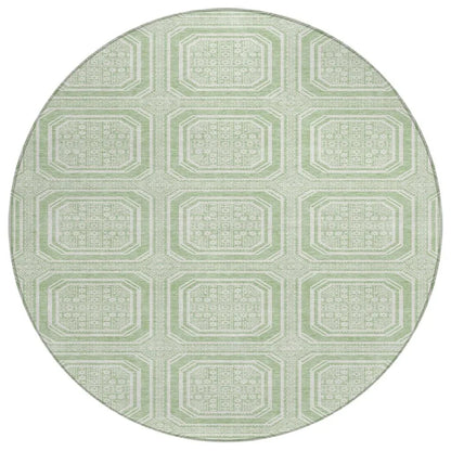Fernalis Green Washable Indoor - Outdoor Rug - LOOMLAN - LOOMLAN Rugs - Outdoor Rugs