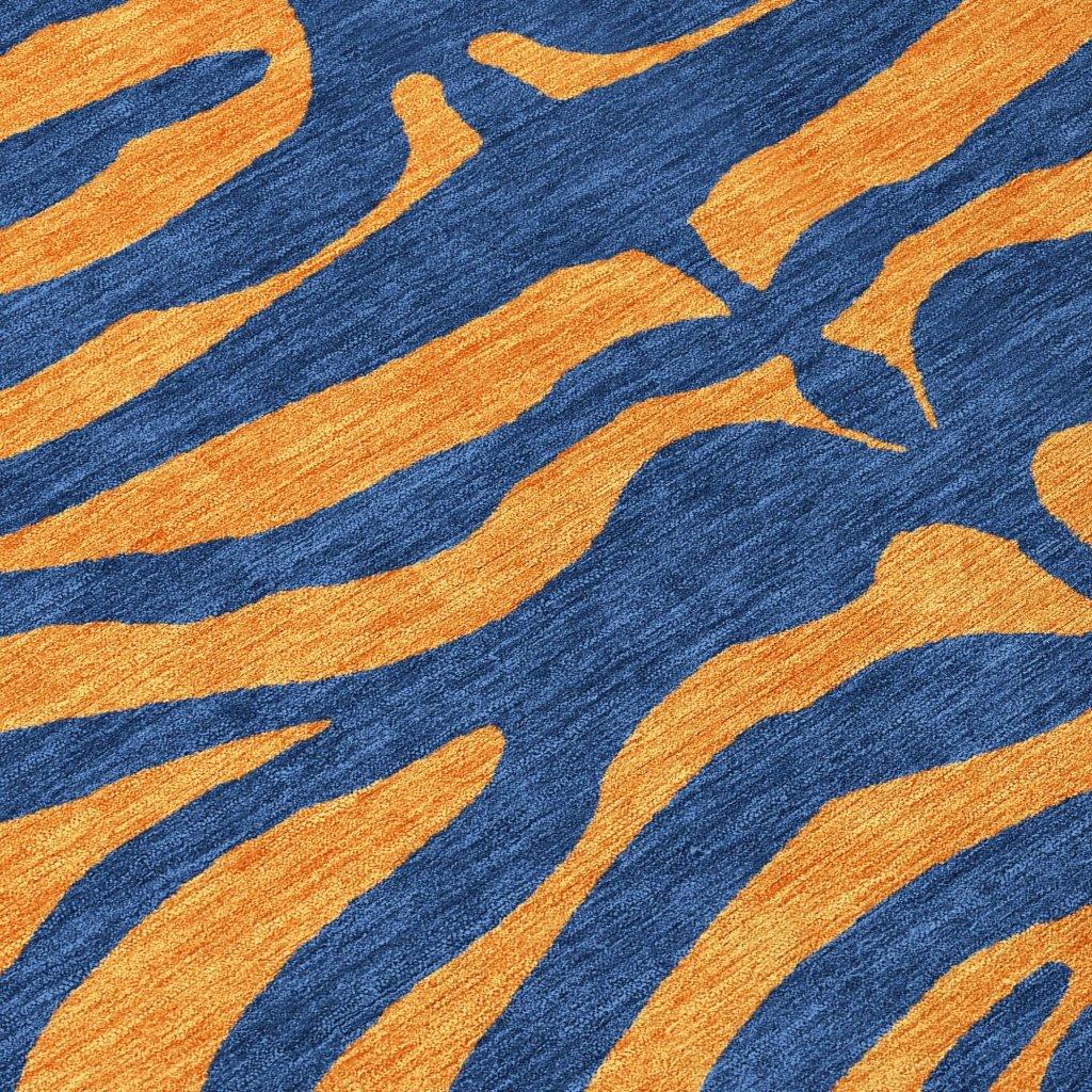 Fernelle Blue Washable Indoor-Outdoor Rug-Outdoor Rugs-LOOMLAN Rugs-LOOMLAN