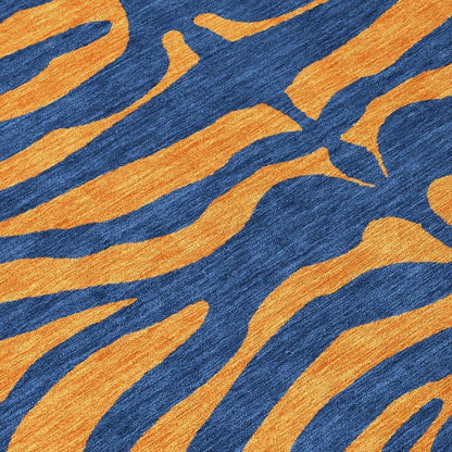 Fernelle Blue Washable Indoor-Outdoor Rug-Outdoor Rugs-LOOMLAN Rugs-LOOMLAN