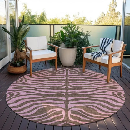 Fernelle Brown Washable Indoor-Outdoor Rug-Outdoor Rugs-LOOMLAN Rugs-LOOMLAN