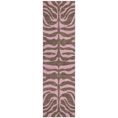 Fernelle Brown Washable Indoor-Outdoor Rug-Outdoor Rugs-LOOMLAN Rugs-2'3" x 7'6"-LOOMLAN