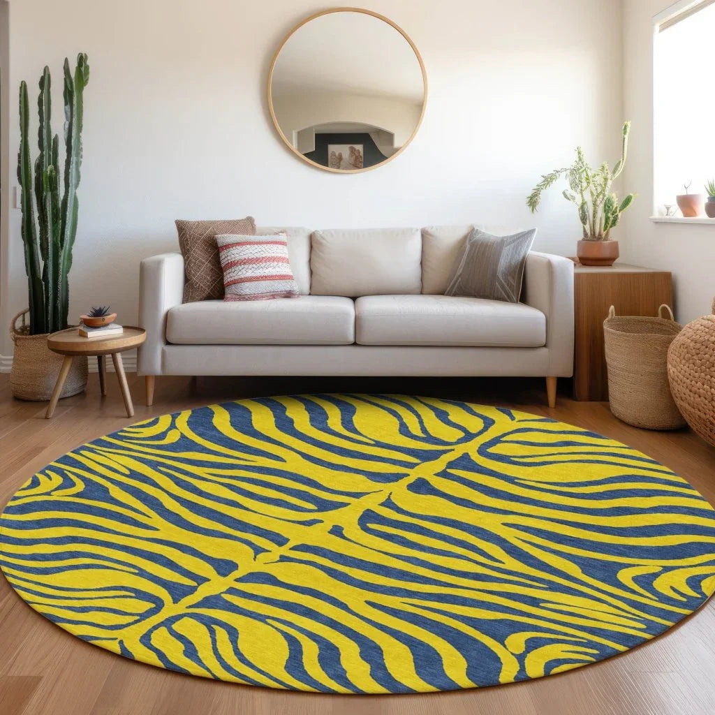 Fernelle Gold Washable Indoor-Outdoor Rug-Outdoor Rugs-LOOMLAN Rugs-LOOMLAN