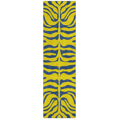 Fernelle Gold Washable Indoor-Outdoor Rug-Outdoor Rugs-LOOMLAN Rugs-2'3" x 7'6"-LOOMLAN