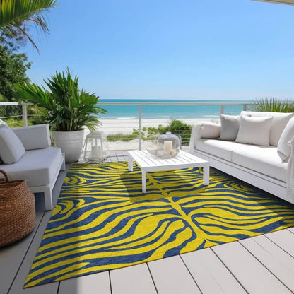 Fernelle Gold Washable Indoor-Outdoor Rug-Outdoor Rugs-LOOMLAN Rugs-LOOMLAN