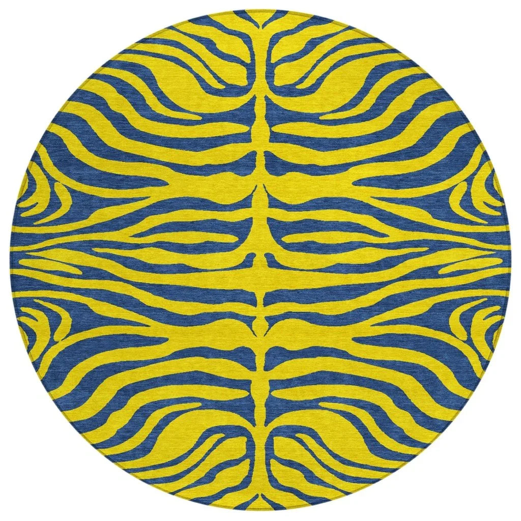 Fernelle Gold Washable Indoor-Outdoor Rug-Outdoor Rugs-LOOMLAN Rugs-8' x 8'-LOOMLAN