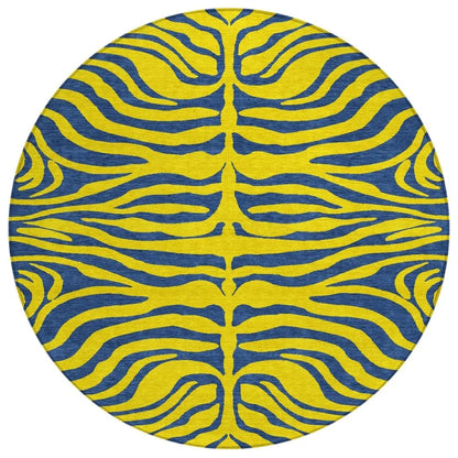 Fernelle Gold Washable Indoor-Outdoor Rug-Outdoor Rugs-LOOMLAN Rugs-8' x 8'-LOOMLAN