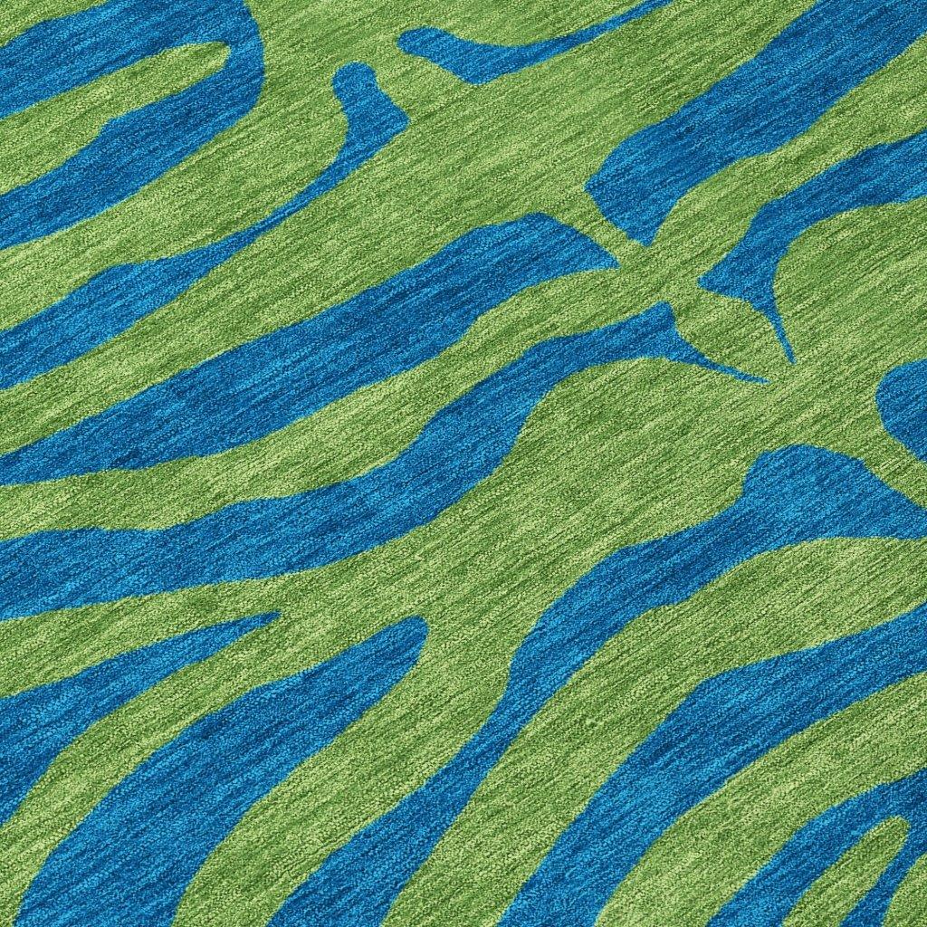 Fernelle Green Washable Indoor-Outdoor Rug-Outdoor Rugs-LOOMLAN Rugs-LOOMLAN