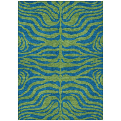 Fernelle Green Washable Indoor-Outdoor Rug-Outdoor Rugs-LOOMLAN Rugs-2'6" x 3'10"-LOOMLAN