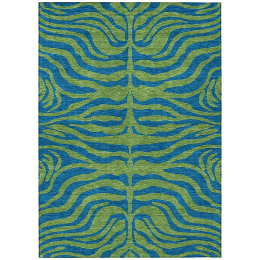 Fernelle Green Washable Indoor-Outdoor Rug-Outdoor Rugs-LOOMLAN Rugs-2'6" x 3'10"-LOOMLAN