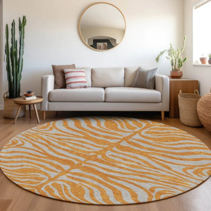 Fernelle Orange Washable Indoor-Outdoor Rug-Outdoor Rugs-LOOMLAN Rugs-LOOMLAN