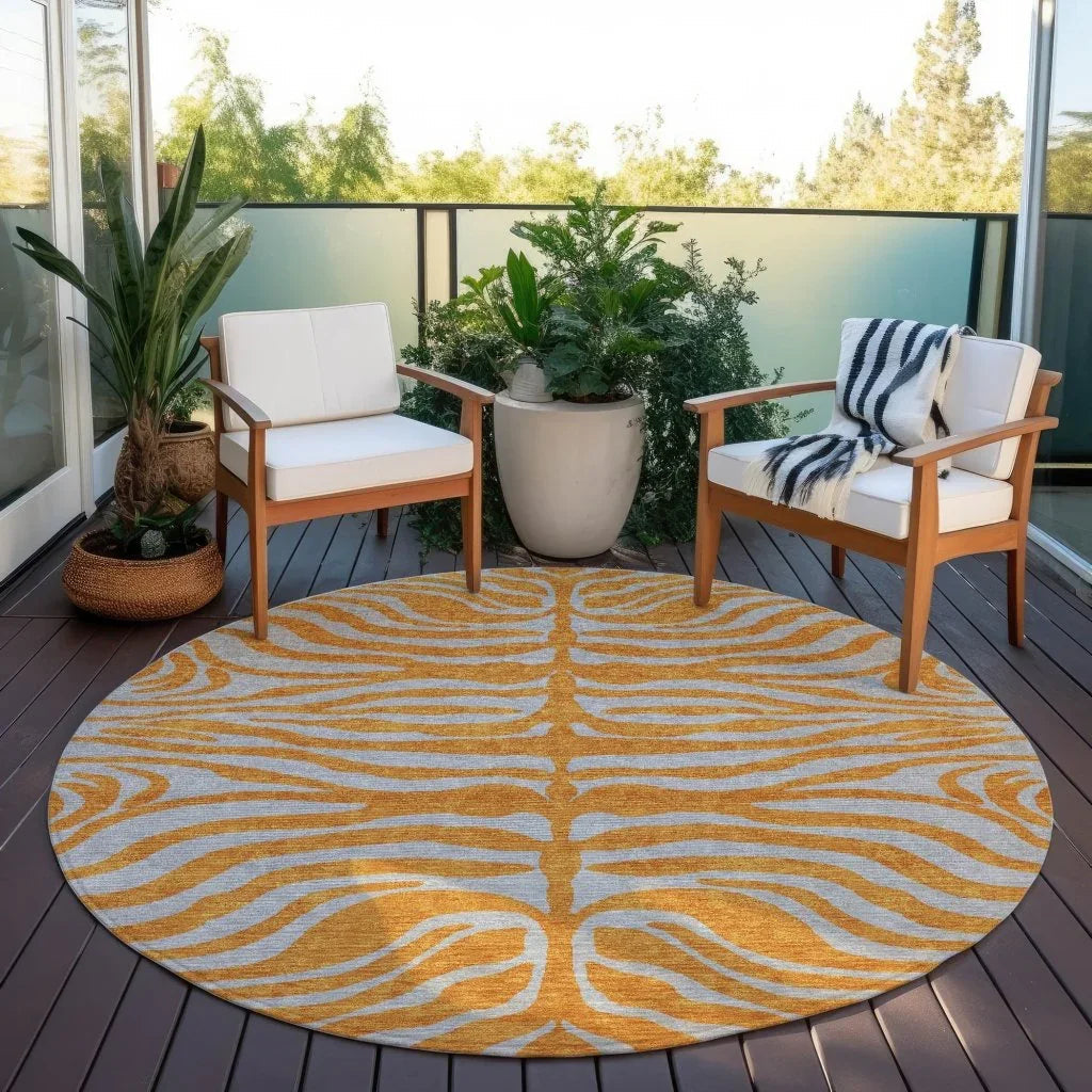 Fernelle Orange Washable Indoor-Outdoor Rug-Outdoor Rugs-LOOMLAN Rugs-LOOMLAN