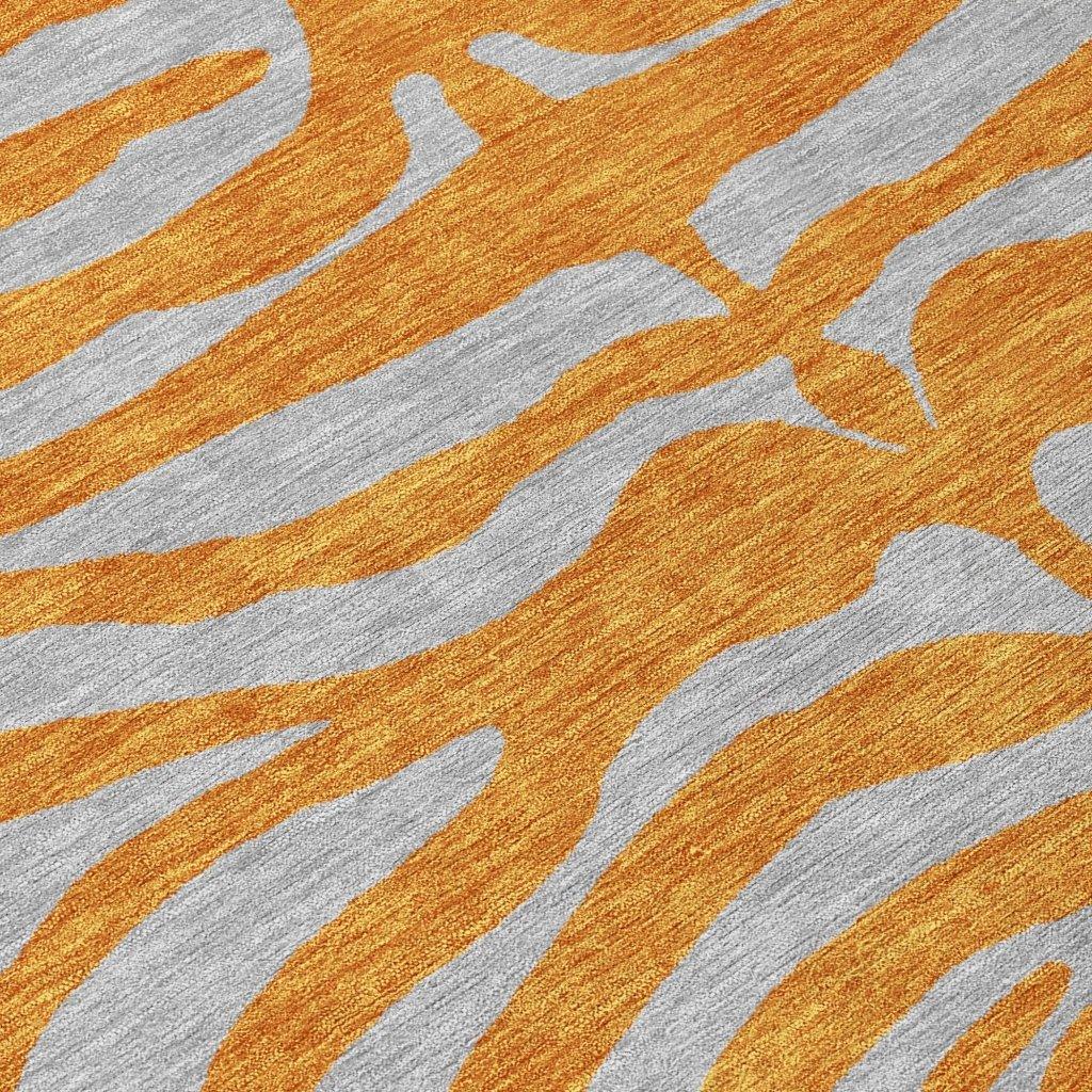 Fernelle Orange Washable Indoor-Outdoor Rug-Outdoor Rugs-LOOMLAN Rugs-LOOMLAN