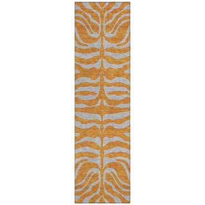Fernelle Orange Washable Indoor-Outdoor Rug-Outdoor Rugs-LOOMLAN Rugs-2'3" x 7'6"-LOOMLAN