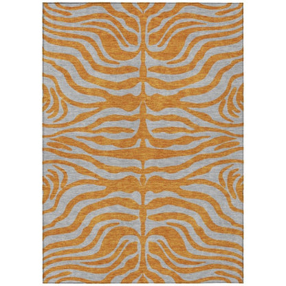 Fernelle Orange Washable Indoor-Outdoor Rug-Outdoor Rugs-LOOMLAN Rugs-2'6" x 3'10"-LOOMLAN
