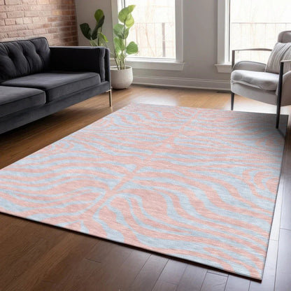 Fernelle Pink Washable Indoor-Outdoor Rug-Outdoor Rugs-LOOMLAN Rugs-LOOMLAN