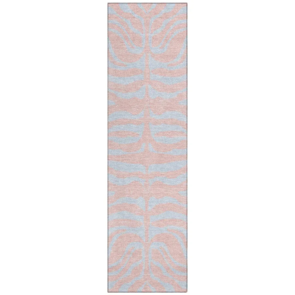 Fernelle Pink Washable Indoor-Outdoor Rug-Outdoor Rugs-LOOMLAN Rugs-2'3" x 7'6"-LOOMLAN